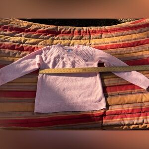 croft & barrow Light Pink Crewneck Sweater with Textured Yoke